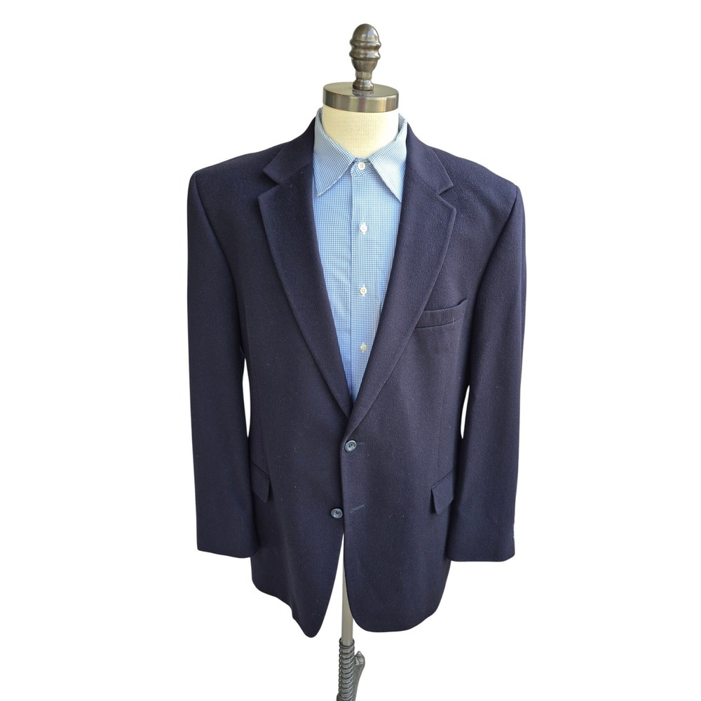 Jos. A. Bank 100% Cashmere Navy Blue Blazer Mens Sport Coat Gordon Sz 46 L